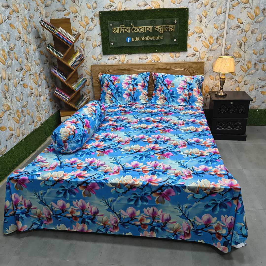 প্রিমিয়াম,হাজারি,গোলাপ,বিছানার,চাদর,৪,পিসের,সেট